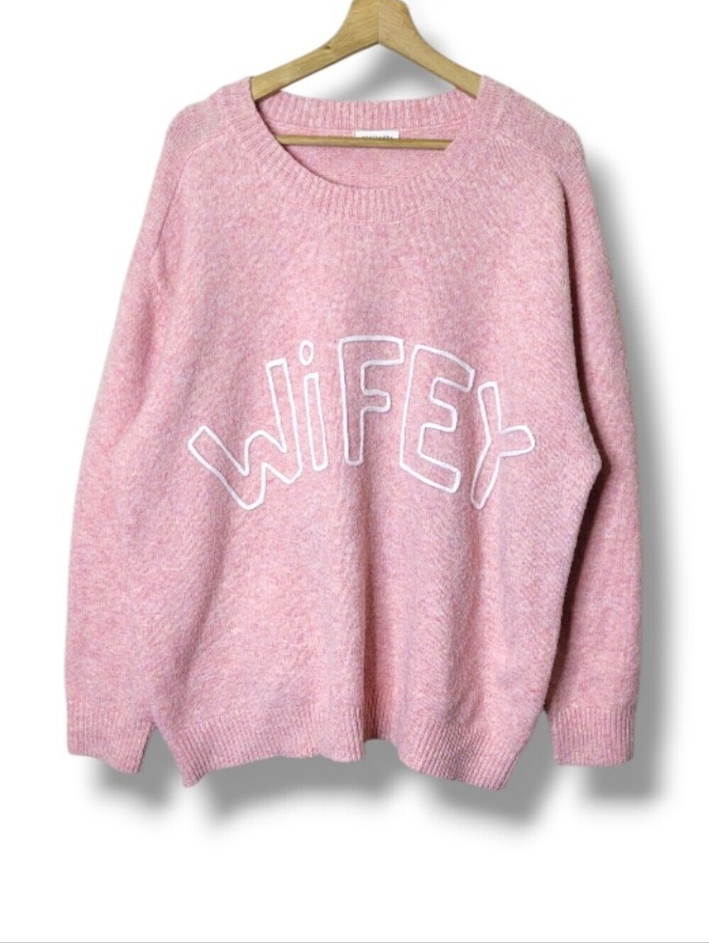 And The Why Pink Cozy Wifey Heart Sweater Size 2X-3X